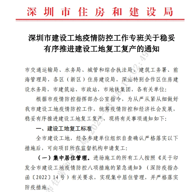 最新深圳建設(shè)工地的復(fù)工標(biāo)準(zhǔn)-旭東圍擋竭誠為您服務(wù)